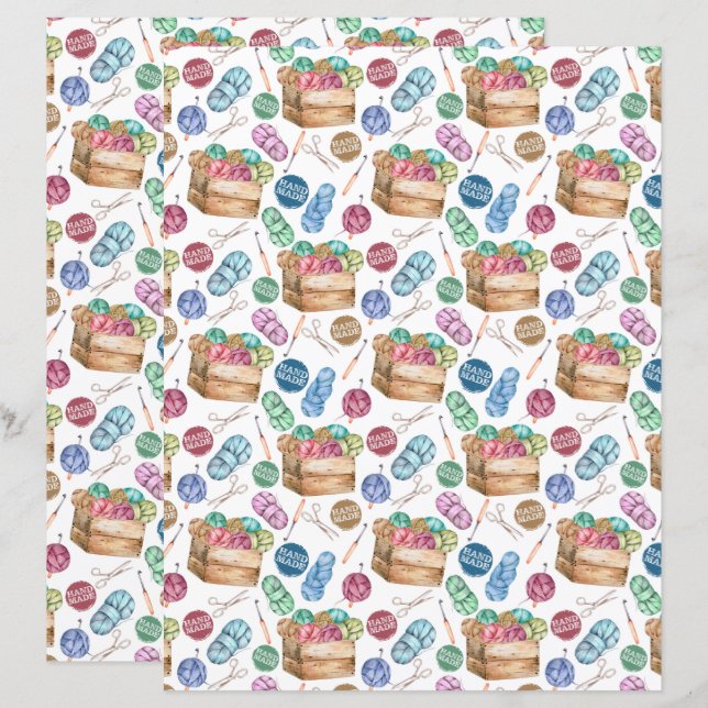 Crochet Scrapbook Paper (Front/Back)