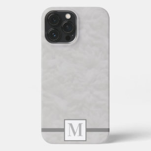 Crochet Shell Stitch Monogram Grey iPhone Case