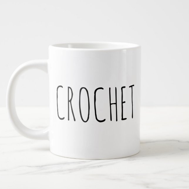 "Crochet" Simple Modern Farmhouse Large Coffee Mug (Left)