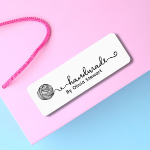 Crochet sticker with yarn and Custom name