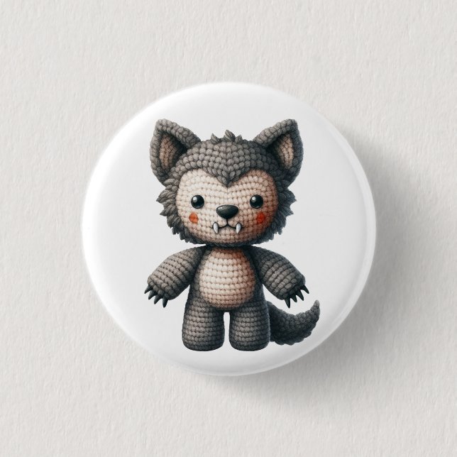 Crochet Werewolf 3 Cm Round Badge (Front)