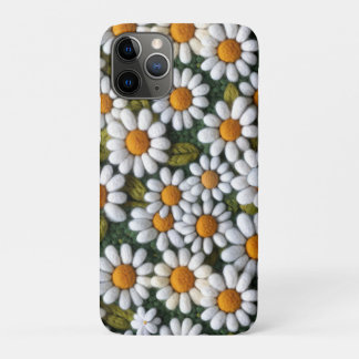 Crochet White Daisies Spring Wildflowers iPhone 11 Pro Case