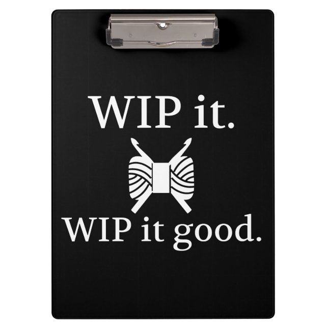 Crochet • WIP It Good Crafts {Dark} Clipboard (Front)