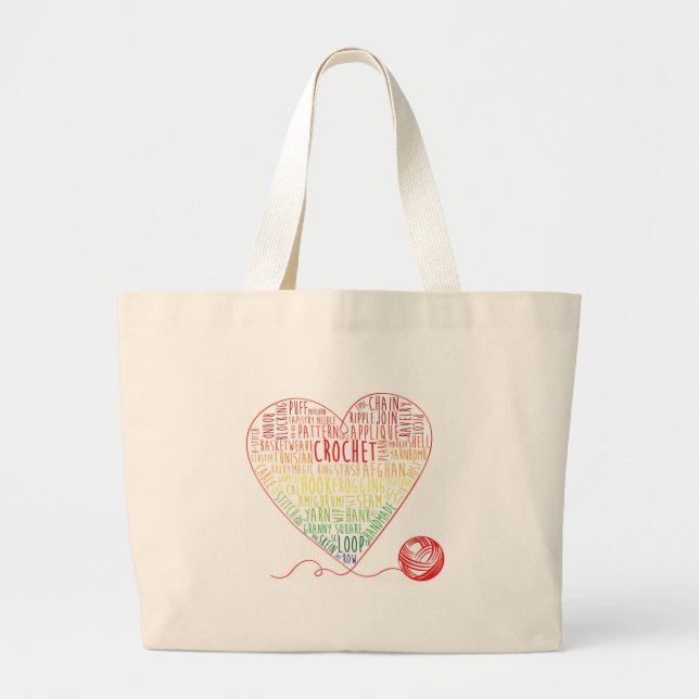 Crochet Words Tote (Large) (Front)