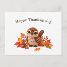 Crochet Wren Happy Thanksgiving