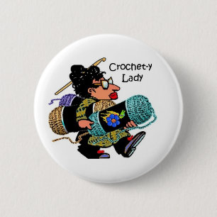 Crochet-y Lady Button