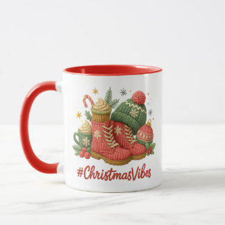 Crochet Yarn Christmas Vibes Design Mug