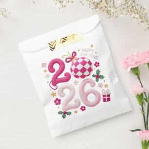 Crochet Yarn Happy New Year 2026 Favour Bag