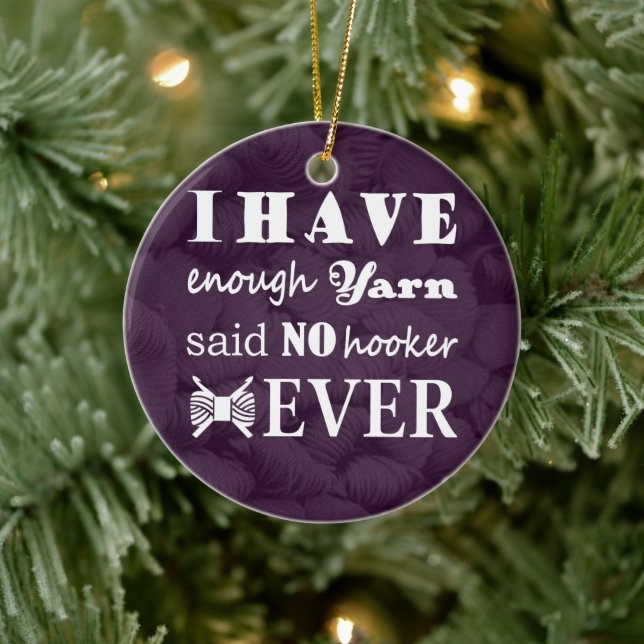 Crochet - Yarn Hoarder Crafts Dark Ceramic Ornament (Tree)