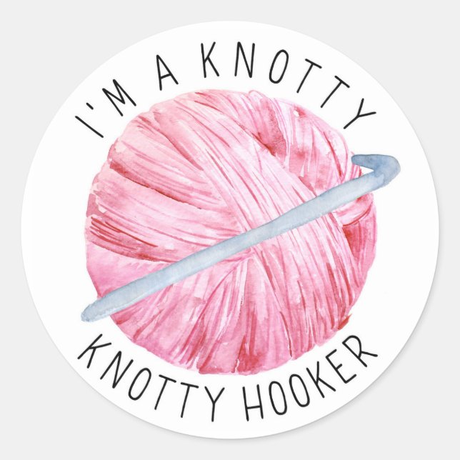 Crochet Yarn Joke Classic Round Sticker (Front)