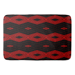 Crocheted Black & Red Bath Mat