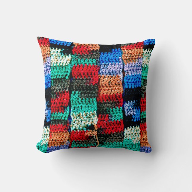 Crocheted Look on Pretty Throw Pillow (Front)