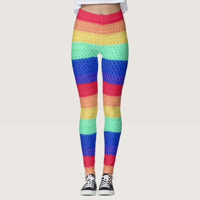 "Crocheted" Rainbow leggings (Front)