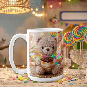 Crocheted Teddy Bear with S'more Personalised Coffee Mug