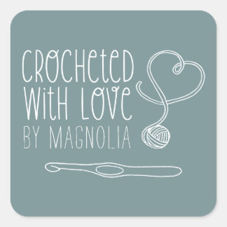 Crocheted with Love Handmade Square Sticker