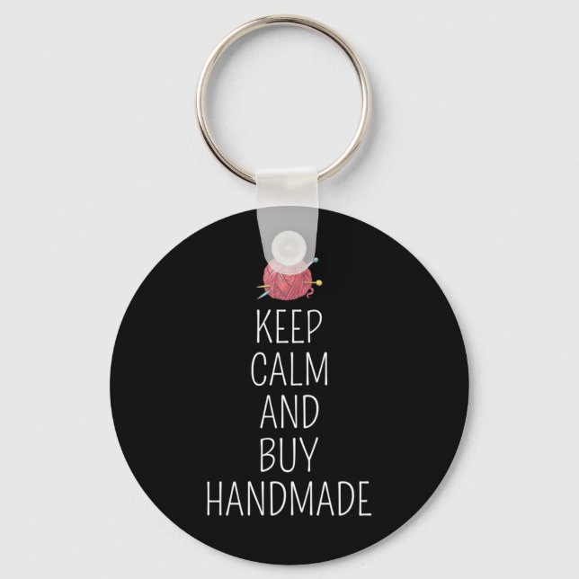 Crocheting Crochet Knitting Crocheter Yarn Key Ring (Front)