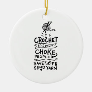 Crocheting Crochet Wool Ceramic Ornament