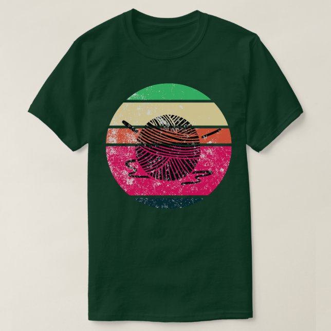 Crocheting Crochet Wool Knitting T-Shirt (Design Front)