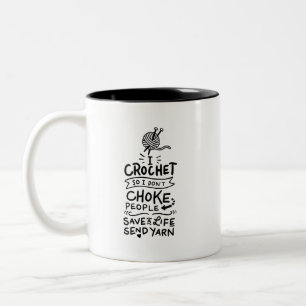 Crocheting Crochet Wool Two-Tone Coffee Mug