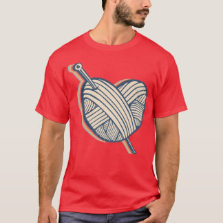 Crocheting Crocheter Crochet Knitting Heart Retro  T-Shirt