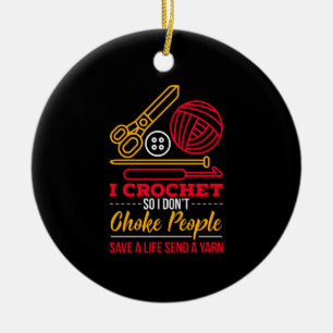 Crocheting Crocheter Gift Ceramic Ornament
