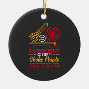 Crocheting Crocheter Gift Ceramic Ornament