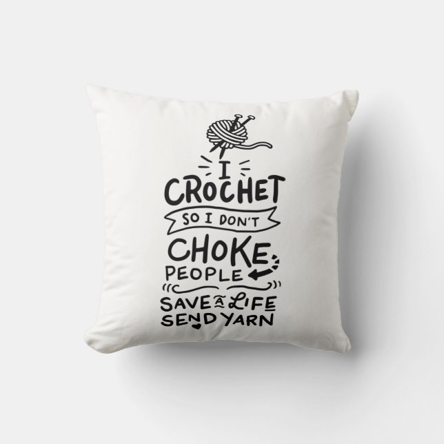 Crocheting Crocheter Gift Cushion (Front)
