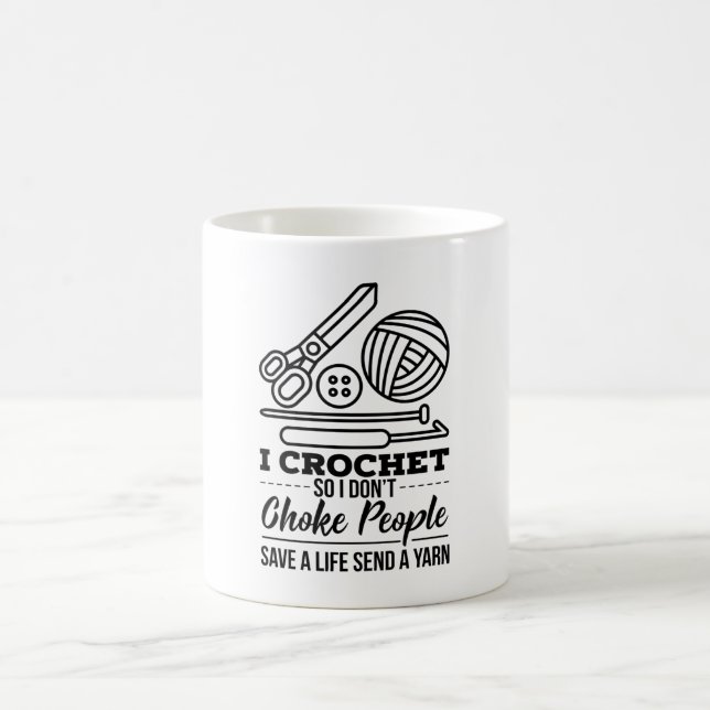 Crocheting Crocheter Yarn Coffee Mug (Center)