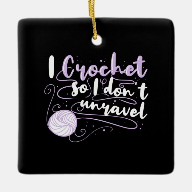 Crocheting Gifts Ceramic Ornament (Front)