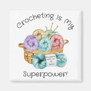 Crocheting Is My Superpower Personalised  Magnet