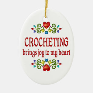 Crocheting Joy Ceramic Tree Decoration