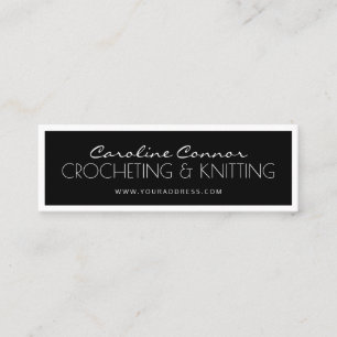 Crocheting & Knitting Black & White Bordered Card