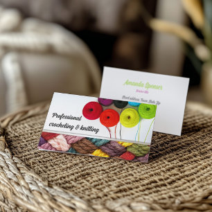 Crocheting & Knitting Colourful Business Card
