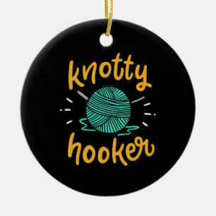 Crocheting Knitting for a Crocheter Ceramic Ornament