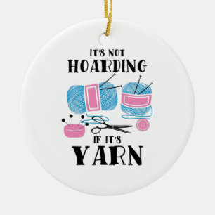 Crocheting Knitting Gifts Ceramic Ornament