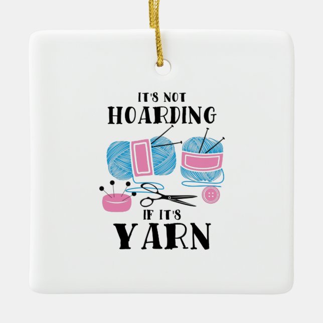 Crocheting Knitting Gifts  Ceramic Ornament (Front)