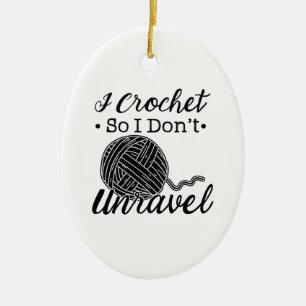 Crocheting Knitting Gifts Ceramic Ornament