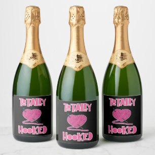 Crocheting Knitting Gifts Sparkling Wine Label