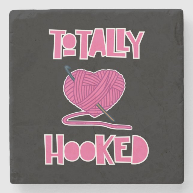 Crocheting Knitting Gifts Stone Coaster (Front)