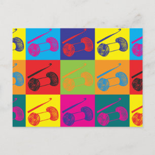 Crocheting Pop Art Postcard
