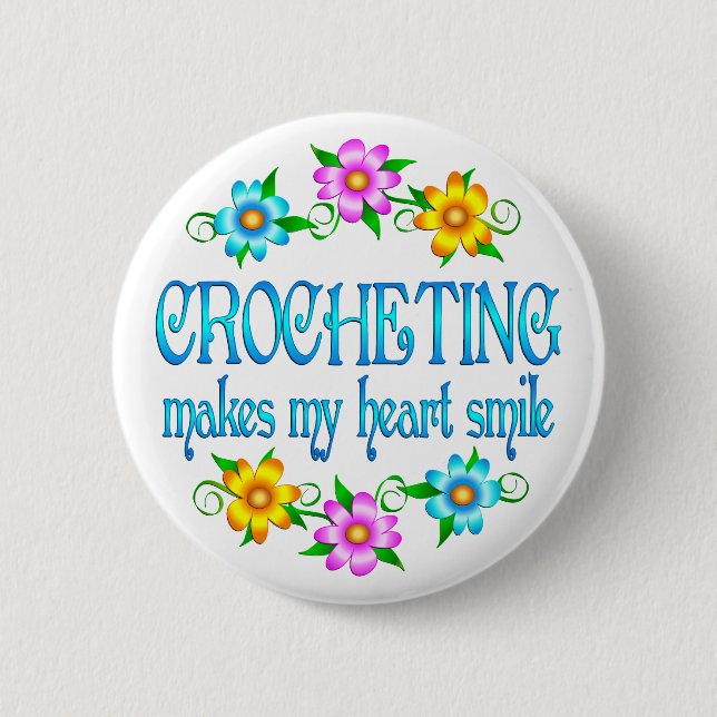 Crocheting Smiles 6 Cm Round Badge (Front)