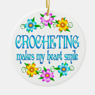 Crocheting Smiles Ceramic Ornament