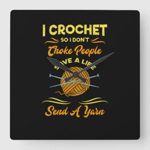 Crocheting Square Wall Clock