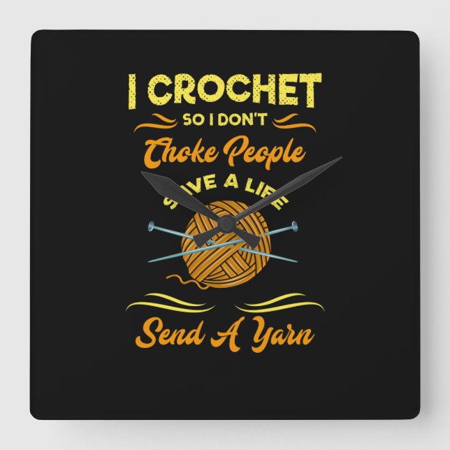 Crocheting Square Wall Clock (Front)