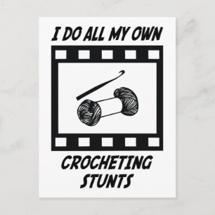 Crocheting Stunts Postcard