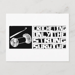 Crocheting Survive Postcard