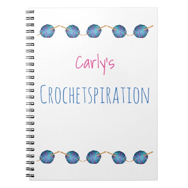 Crochetspiration - personalised with your name notebook (Front)
