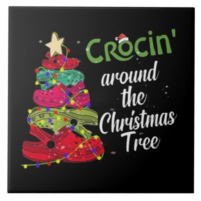 Crocin Around The Christmas Ceramic Tile (Front)