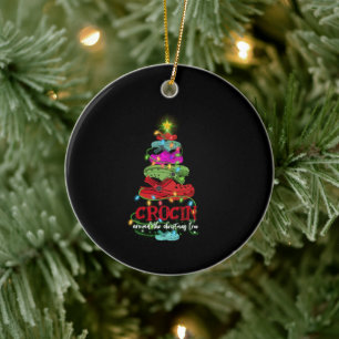 Crocin Around The Christmas Tree Ceramic Ornament