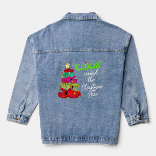 Crocin Around The Christmas Tree Funny Xmas Christ Denim Jacket